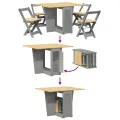 Ensemble à manger papillon 5 pcs Corona pliable gris bois pin