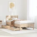 Cadre de lit sans matelas 75x190 cm bois de pin massif