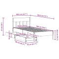 Cadre de lit sans matelas 75x190 cm bois de pin massif