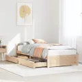 Cadre de lit sans matelas 75x190 cm bois de pin massif