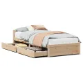 Cadre de lit sans matelas 75x190 cm bois de pin massif