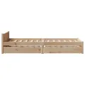 Cadre de lit sans matelas 75x190 cm bois de pin massif
