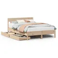 Cadre de lit sans matelas 140x190 cm bois de pin massif