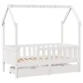 Cadre de lit enfant avec tiroirs sans matelas 70x140 cm bois