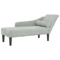 Chaise longue avec coussins gris clair velours