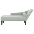 Chaise longue avec coussins gris clair velours