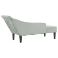 Chaise longue avec coussins gris clair velours