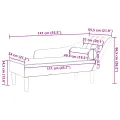 Chaise longue avec coussins gris clair velours