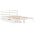 Cadre de lit sans matelas blanc 120x190 cm bois de pin massif