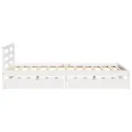 Cadre de lit sans matelas blanc 120x190 cm bois de pin massif