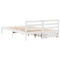 Cadre de lit sans matelas blanc 120x190 cm bois de pin massif