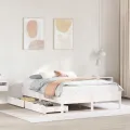 Cadre de lit sans matelas blanc 140x190 cm bois de pin massif