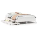 Cadre de lit sans matelas blanc 140x190 cm bois de pin massif
