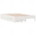 Cadre de lit sans matelas blanc 140x190 cm bois de pin massif