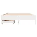 Cadre de lit sans matelas blanc 140x190 cm bois de pin massif