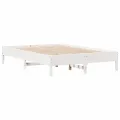 Cadre de lit sans matelas blanc 140x190 cm bois de pin massif