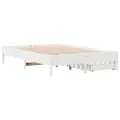 Cadre de lit sans matelas blanc 140x190 cm bois de pin massif