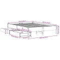 Cadre de lit sans matelas blanc 140x190 cm bois de pin massif