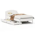 Cadre de lit sans matelas blanc 75x190 cm bois de pin massif