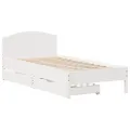 Cadre de lit sans matelas blanc 75x190 cm bois de pin massif