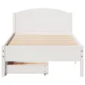 Cadre de lit sans matelas blanc 75x190 cm bois de pin massif
