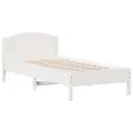 Cadre de lit sans matelas blanc 75x190 cm bois de pin massif