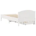 Cadre de lit sans matelas blanc 75x190 cm bois de pin massif