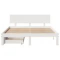 Cadre de lit avec tiroirs sans matelas blanc 120x200 cm