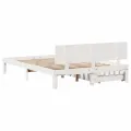Cadre de lit avec tiroirs sans matelas blanc 120x200 cm