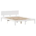 Cadre de lit avec tiroirs sans matelas blanc 120x200 cm