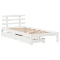 Cadre de lit avec tiroirs sans matelas blanc 90x200 cm