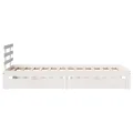 Cadre de lit avec tiroirs sans matelas blanc 90x200 cm
