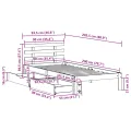Cadre de lit avec tiroirs sans matelas blanc 90x200 cm
