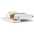 Cadre de lit sans matelas blanc 75x190 cm bois de pin massif