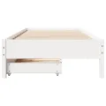 Cadre de lit sans matelas blanc 75x190 cm bois de pin massif