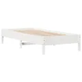 Cadre de lit sans matelas blanc 75x190 cm bois de pin massif