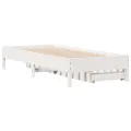 Cadre de lit sans matelas blanc 75x190 cm bois de pin massif