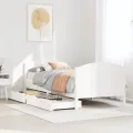Cadre de lit sans matelas blanc 90x190 cm bois de pin massif