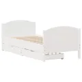 Cadre de lit sans matelas blanc 90x190 cm bois de pin massif
