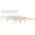 Cadre de lit sans matelas blanc 120x190 cm bois de pin massif