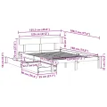 Cadre de lit sans matelas blanc 120x190 cm bois de pin massif