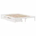 Cadre de lit sans matelas blanc 120x190 cm bois de pin massif