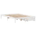 Cadre de lit sans matelas blanc 120x190 cm bois de pin massif