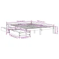 Cadre de lit sans matelas blanc 120x190 cm bois de pin massif