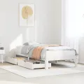 Cadre de lit avec tiroirs sans matelas blanc 90x200 cm