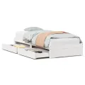 Cadre de lit sans matelas blanc 75x190 cm bois de pin massif
