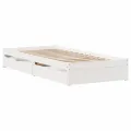 Cadre de lit sans matelas blanc 75x190 cm bois de pin massif