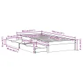 Cadre de lit sans matelas blanc 75x190 cm bois de pin massif