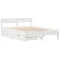 Cadre de lit sans matelas blanc 120x190 cm bois de pin massif