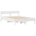 Cadre de lit sans matelas blanc 120x190 cm bois de pin massif